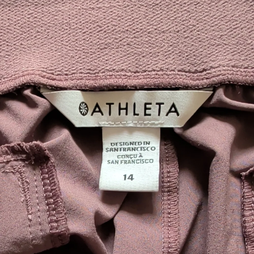 Athleta Brooklyn Heights Pleated Wide Leg Damask Mauve EUC - Picture 6 of 7